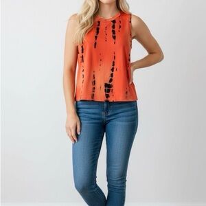 Orange open back tank top